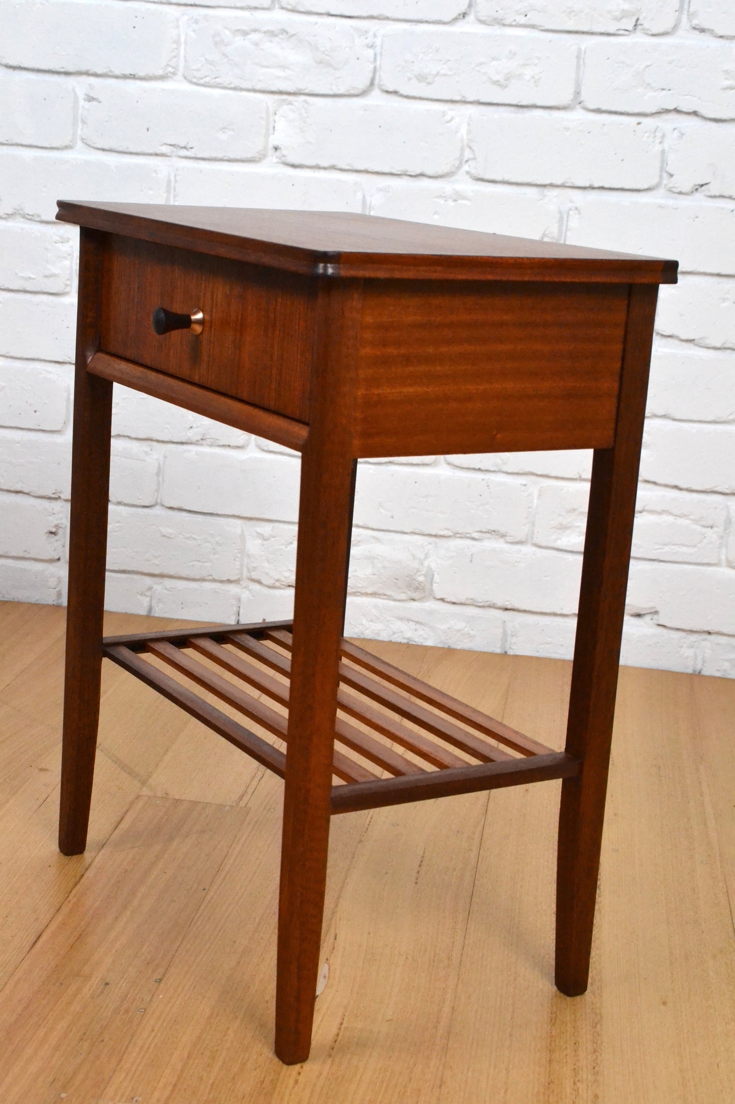Mid century Mahogany & Rosewood bedside table / drawer by Vanson Sweden
