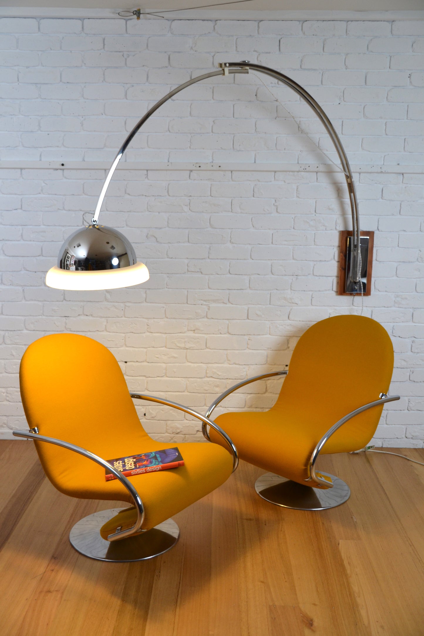 Verner Panton 123 Lounge swivel armchairs Fritz Hansen Denmark 1975 RESTORED Eco wool