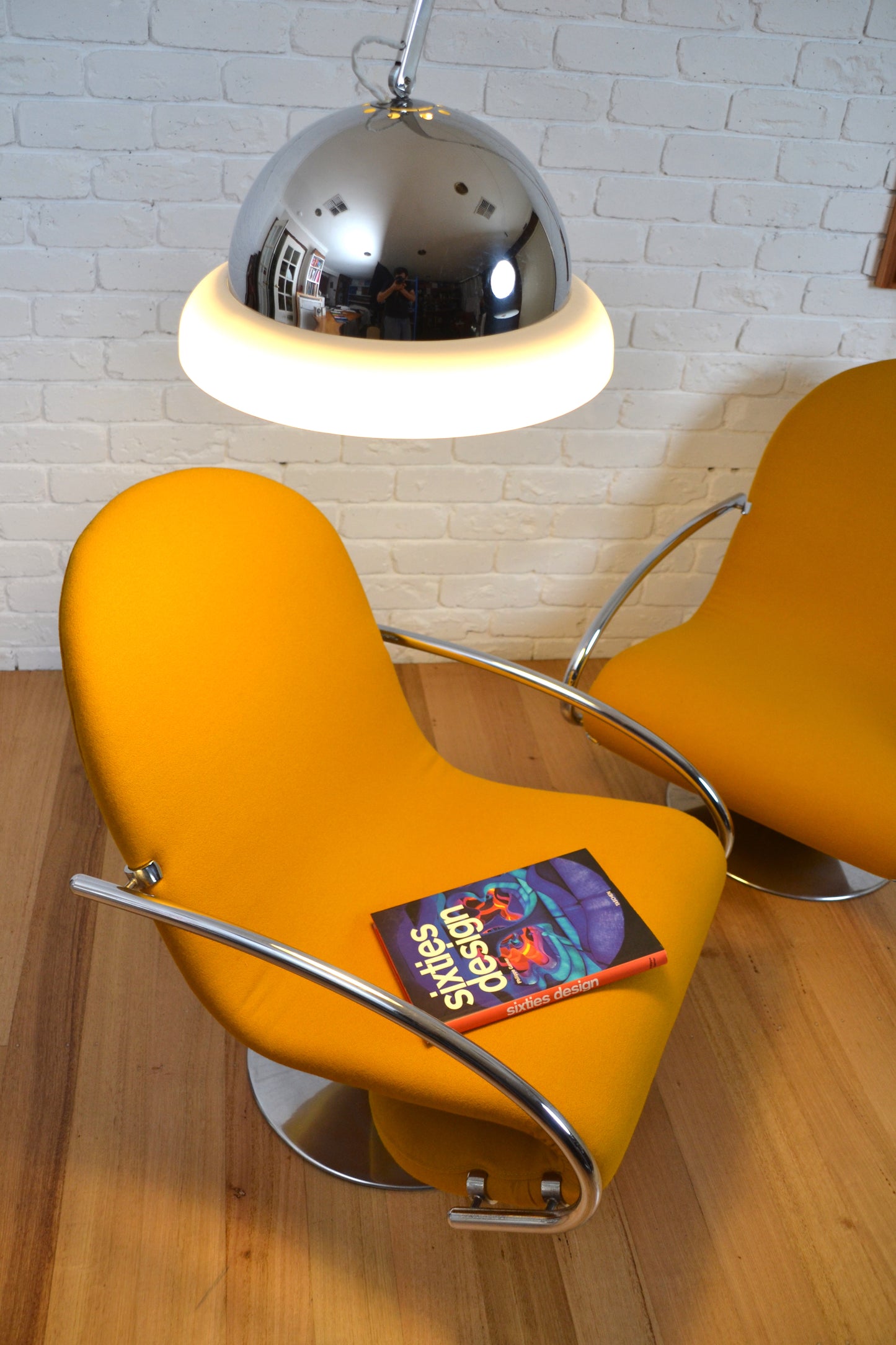 Verner Panton 123 Lounge swivel armchairs Fritz Hansen Denmark 1975 RESTORED Eco wool