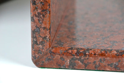 Impressive red Granite Marble bookends record stands