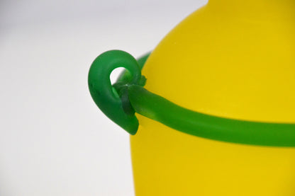 Vintage 1990s yellow frosted glass vase Franco Moretti Murano style