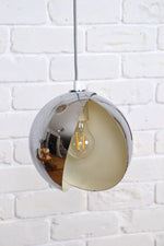 Load image into Gallery viewer, Vintage 1970s crescent moon mirror pendant light
