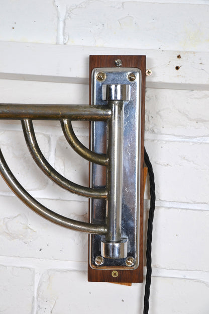 Machine aged Art Deco European Drafting wall lamp- rare