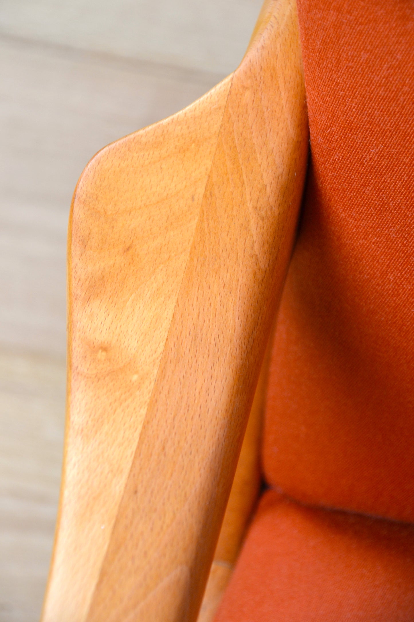 Stunning *Rare Mid century Italian wingback armchair - restored pure wool