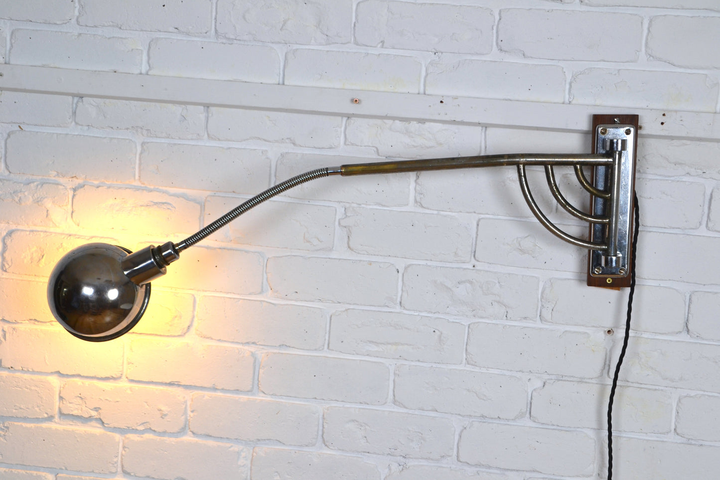 Machine aged Art Deco European Drafting wall lamp- rare