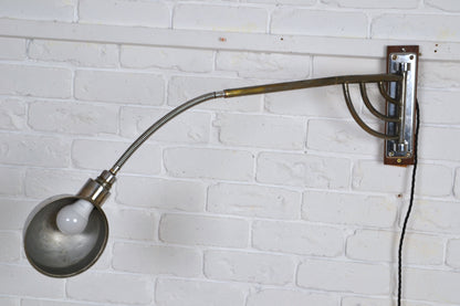 Machine aged Art Deco European Drafting wall lamp- rare