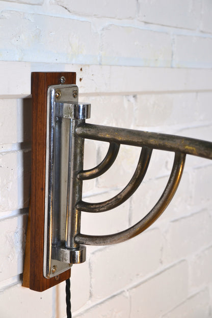 Machine aged Art Deco European Drafting wall lamp- rare