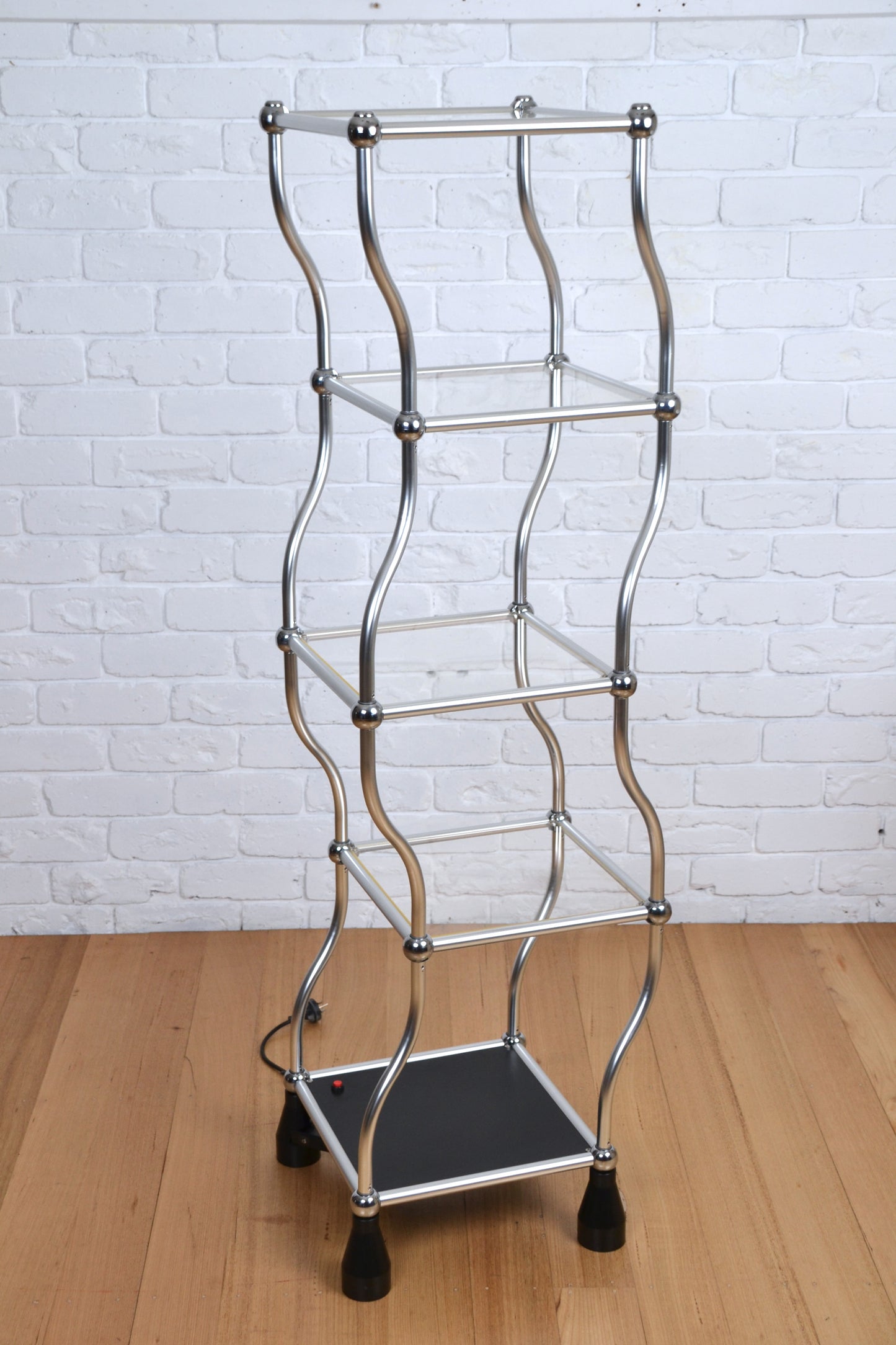 Vintage Dancing shelf / wiggly shelf 1.5 meters (silver)