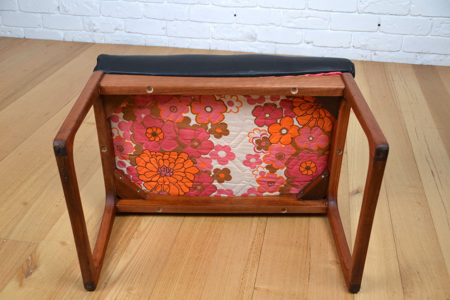 Vintage Gerald Easten sleigh base foot stool