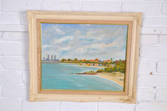 1980s painting Melbourne Brighton Beach by Traicia Tatham