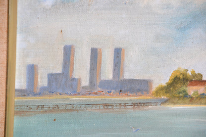 1980s painting Melbourne Brighton Beach by Traicia Tatham