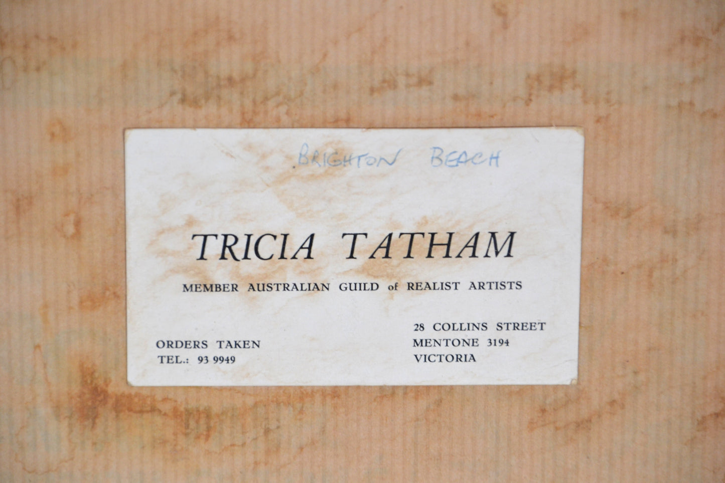 1980s painting Melbourne Brighton Beach by Traicia Tatham