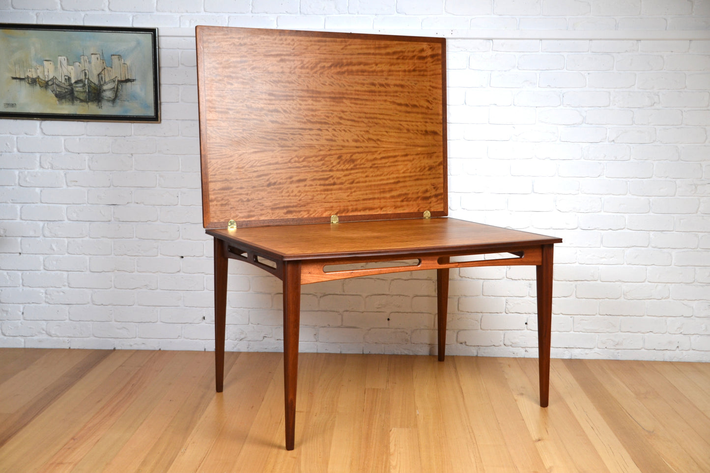 Vintage Fler flip-top extension dining table - fully restored Maple