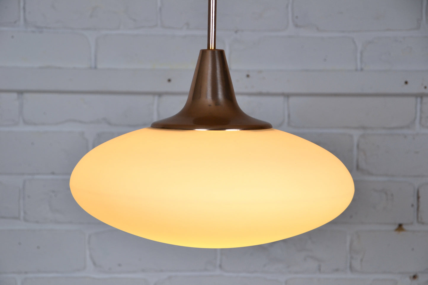 Mid century UFO glass pendant- excellent condition