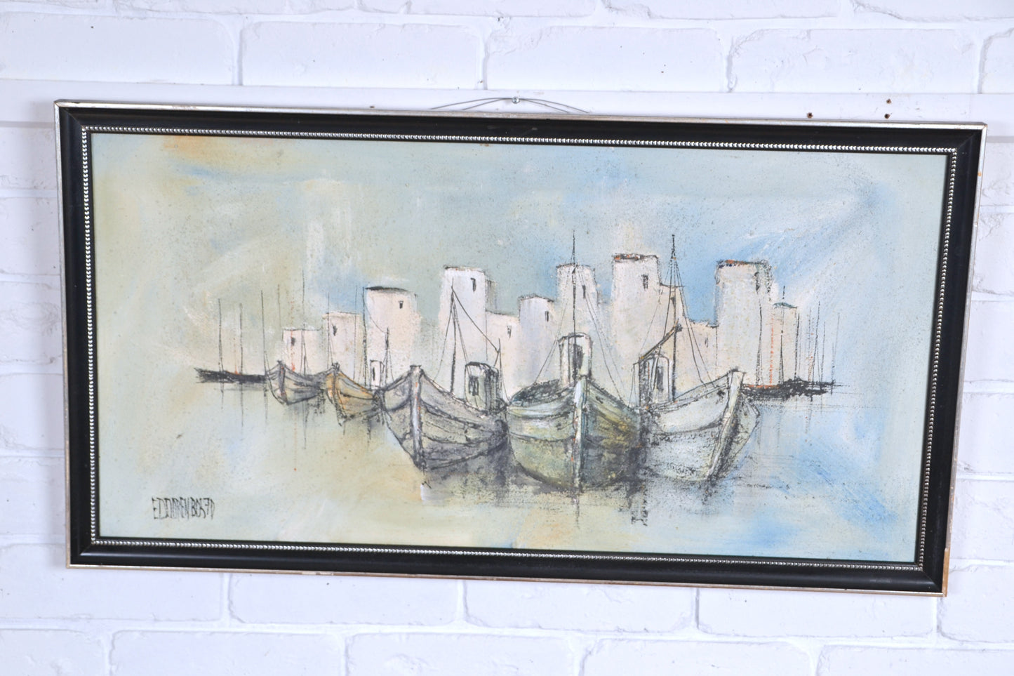 Original vintage Ed Doorenbos textured oil painting