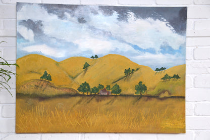 Large modern textured oil painting - John S Trezos