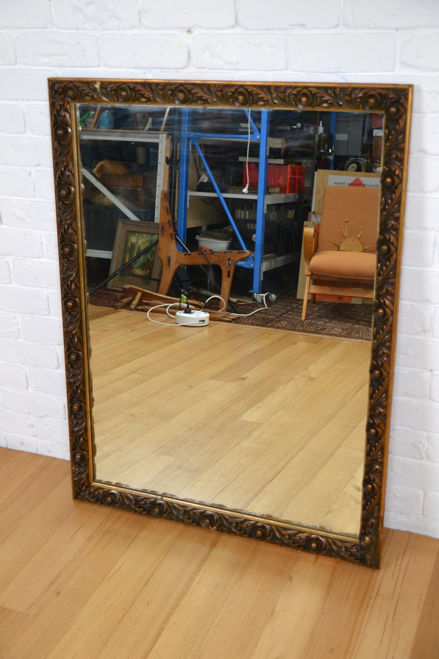 Antique large wall mirror - Victorian 117 x 88 cm