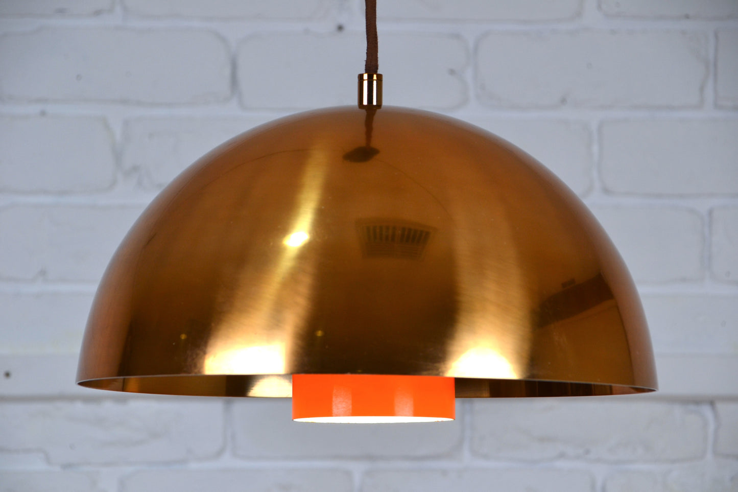 Vintage Danish layered copper pendant light