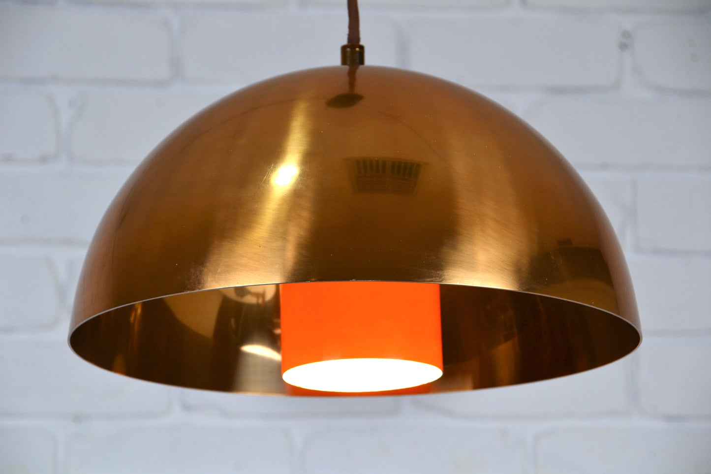 Vintage Danish layered copper pendant light