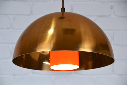 Vintage Danish layered copper pendant light