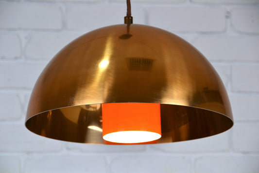 Vintage Danish layered copper pendant light