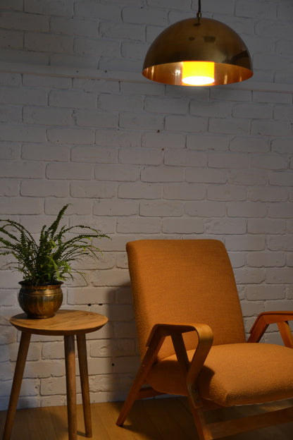 Vintage Danish layered copper pendant light
