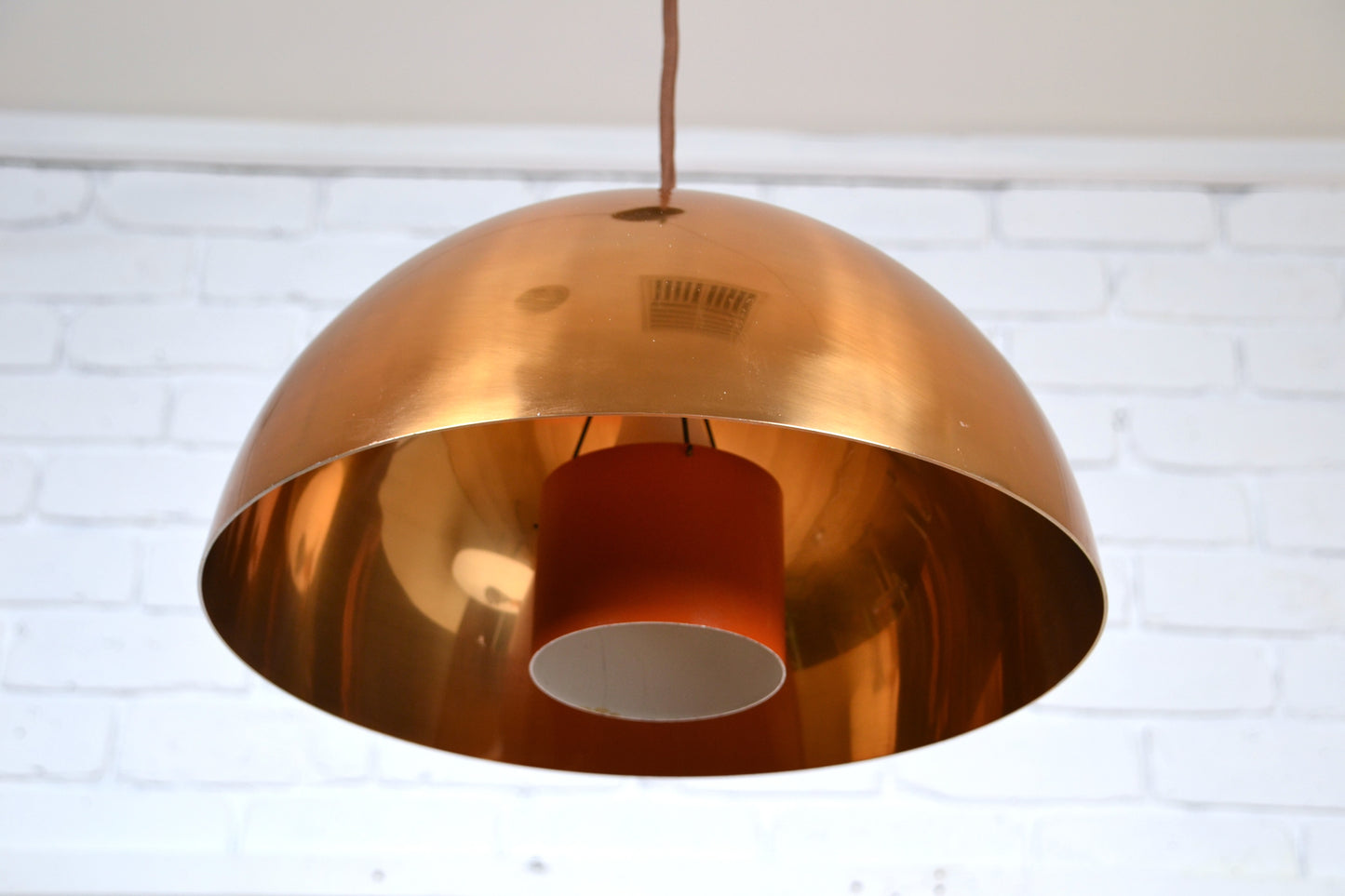 Vintage Danish layered copper pendant light
