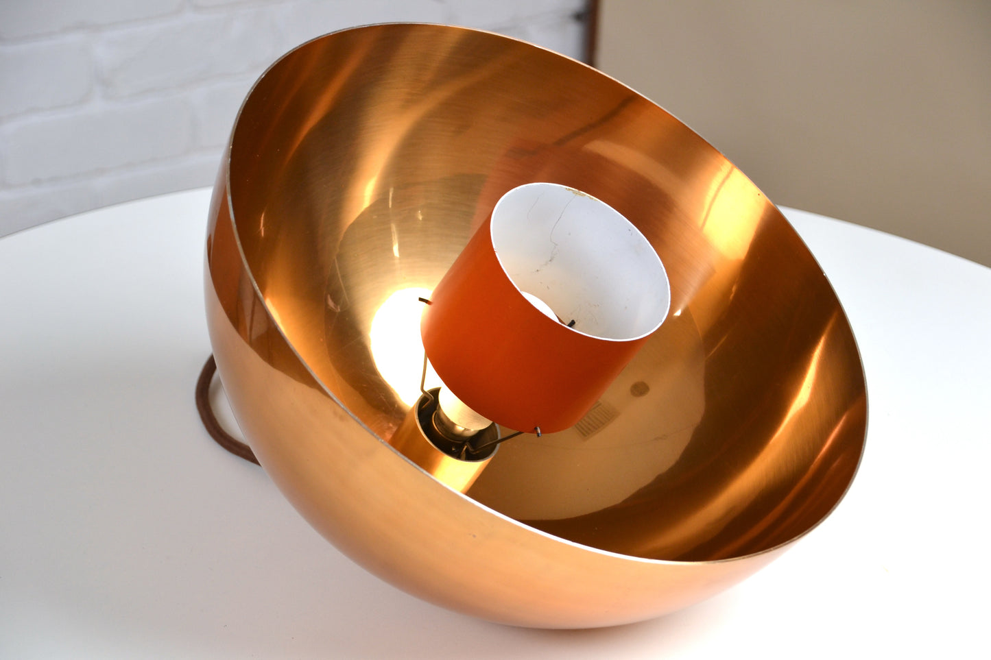 Vintage Danish layered copper pendant light