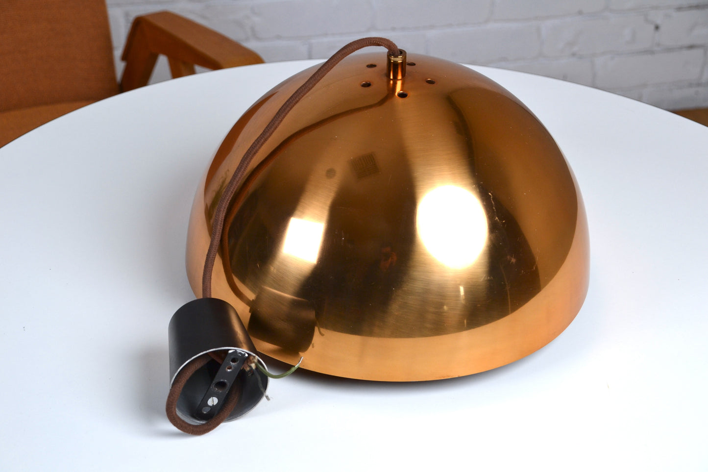 Vintage Danish layered copper pendant light