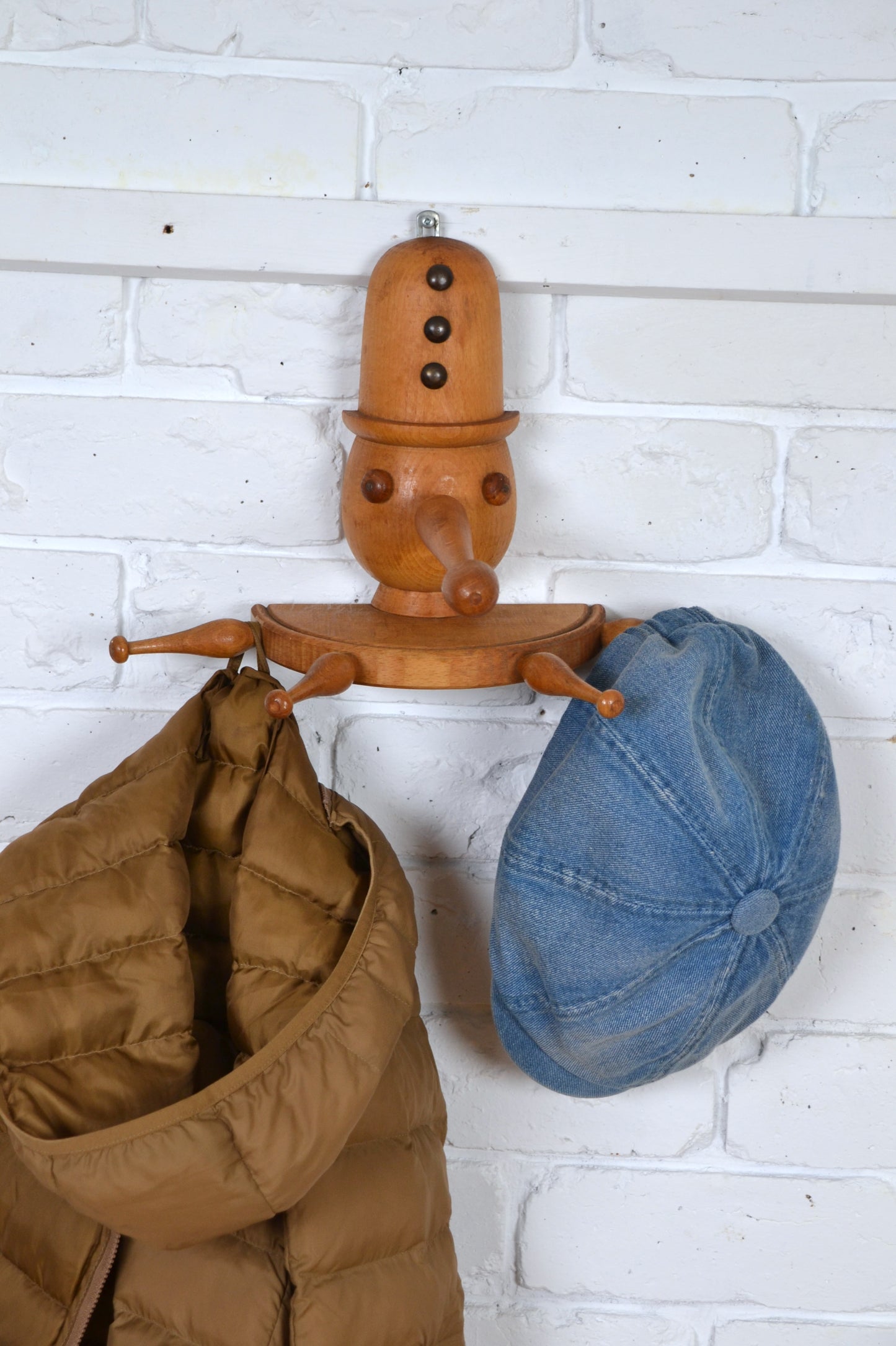 Vintage Danish hat-coat rack / kitchen storage 'Pinoccio'