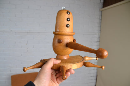 Vintage Danish hat-coat rack / kitchen storage 'Pinoccio'