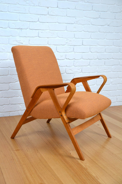 Vintage Czech armchair by Tatra / Frantisek Jirak - fully restored in pure wool