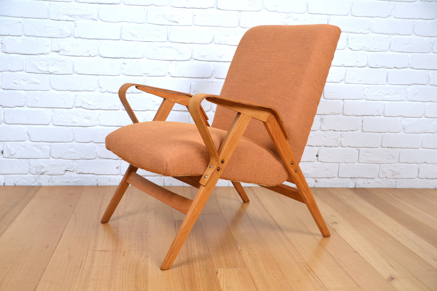 Vintage Czech armchair by Tatra / Frantisek Jirak - fully restored in pure wool