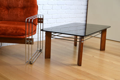 Vintage Swiss Coffee table by Robert Haussmann- chrome glass