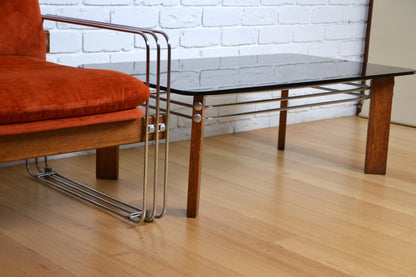 Vintage Swiss Coffee table by Robert Haussmann- chrome glass