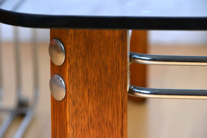 Vintage Swiss Coffee table by Robert Haussmann- chrome glass