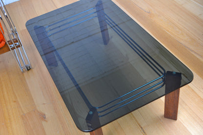 Vintage Swiss Coffee table by Robert Haussmann- chrome glass