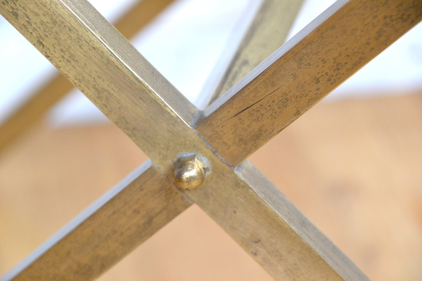 Art Deco / Vintage brass & glass side table