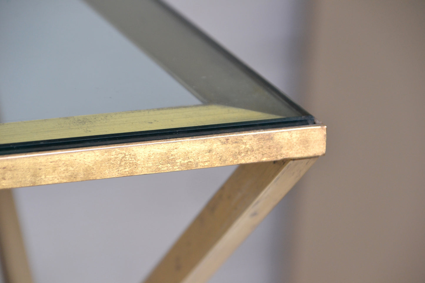 Art Deco / Vintage brass & glass side table