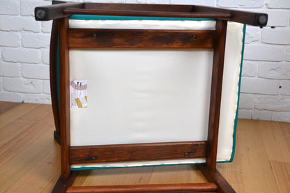Mid century armchair / restored Blackwood / woollen teal