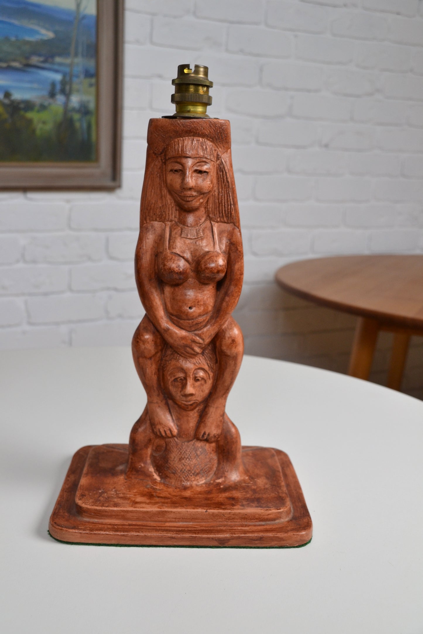 Unique 1990s vintage figural table lamps- pair