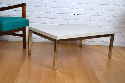 Vintage coffee table with chrome legs