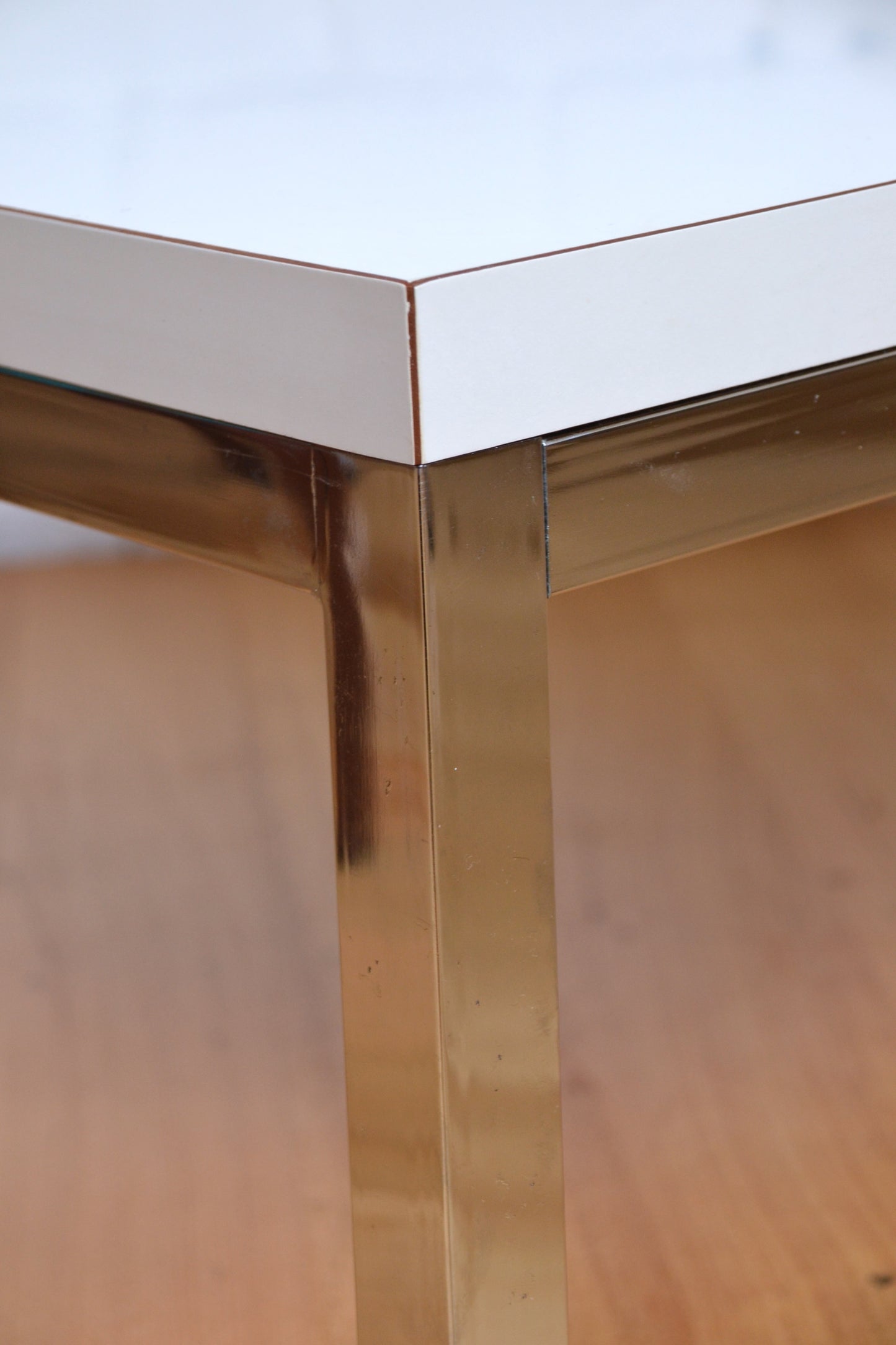 Vintage coffee table with chrome legs