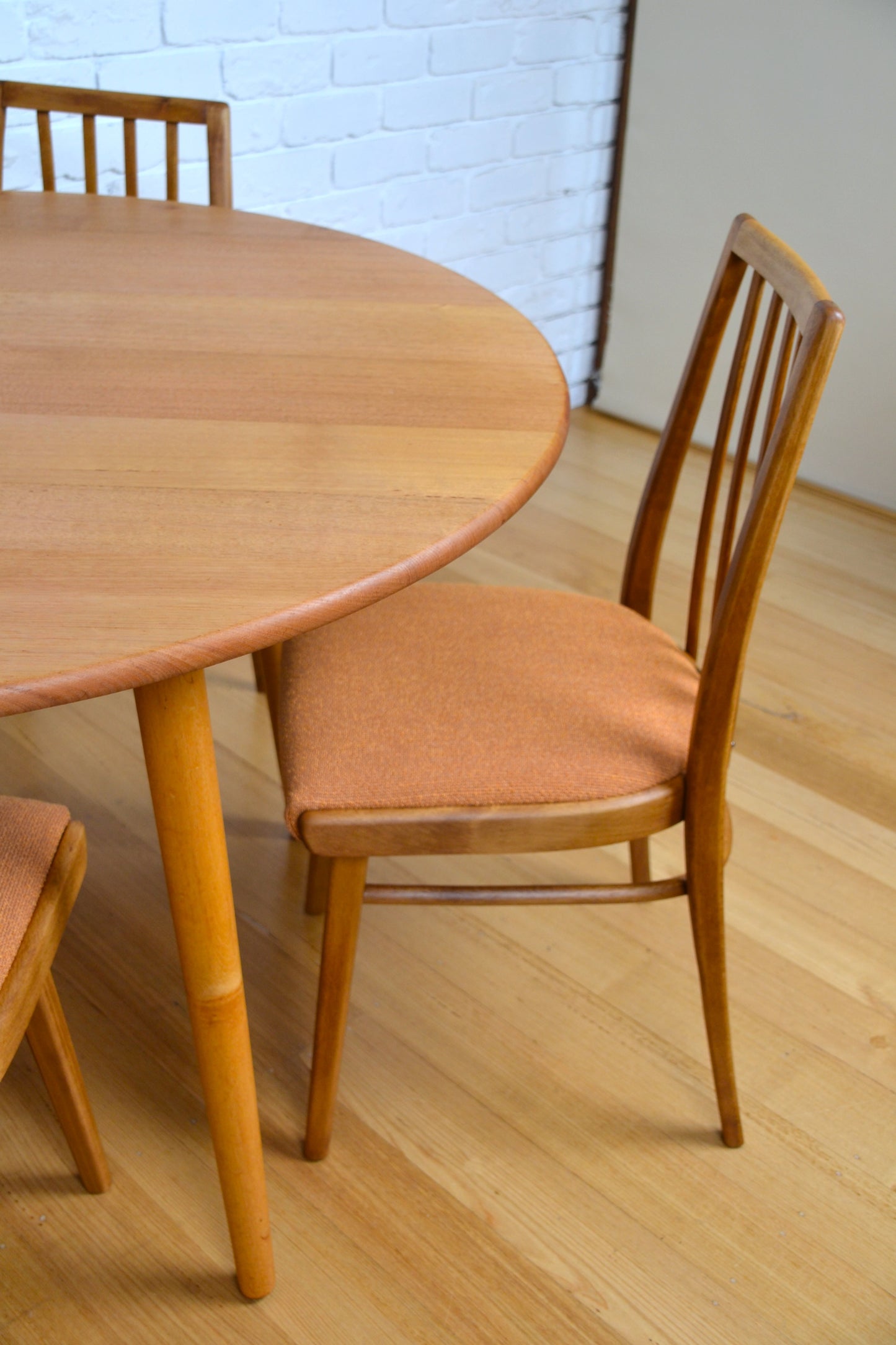 Mid century bentwood Ligna Czech Beech dining chairs restored pure wool