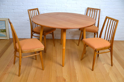 Mid century bentwood Ligna Czech Beech dining chairs restored pure wool