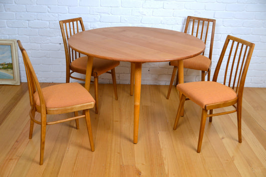 Mid century bentwood Ligna Czech Beech dining chair restored pure wool