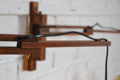 Vintage articulated wall light with brass shade (pair available)