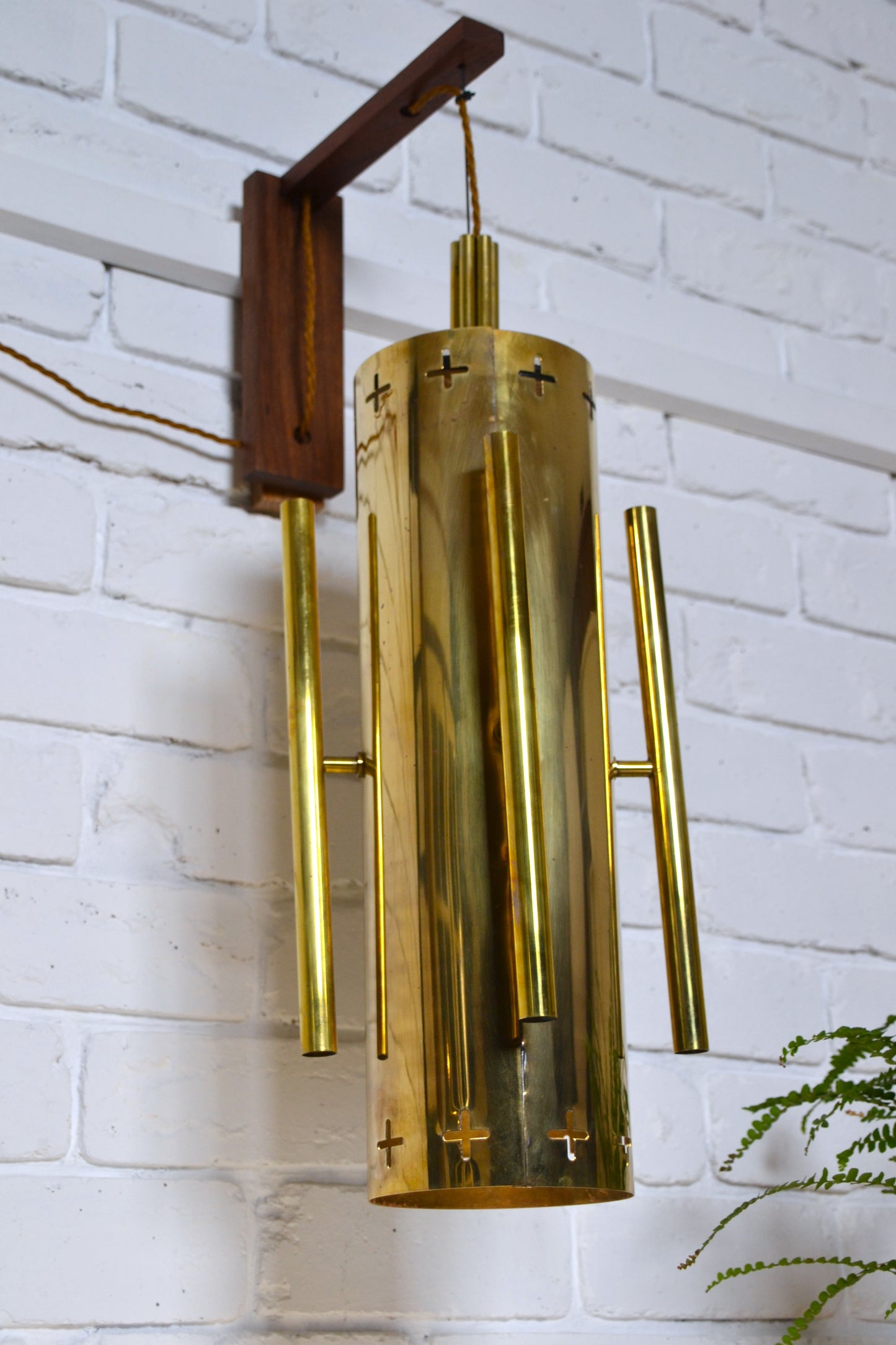 Mid century Gothic revival Church architectural brass wall light