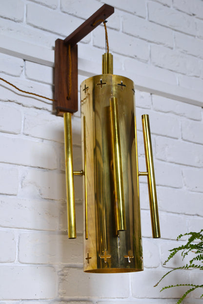 Mid century Gothic revival Church architectural brass wall light