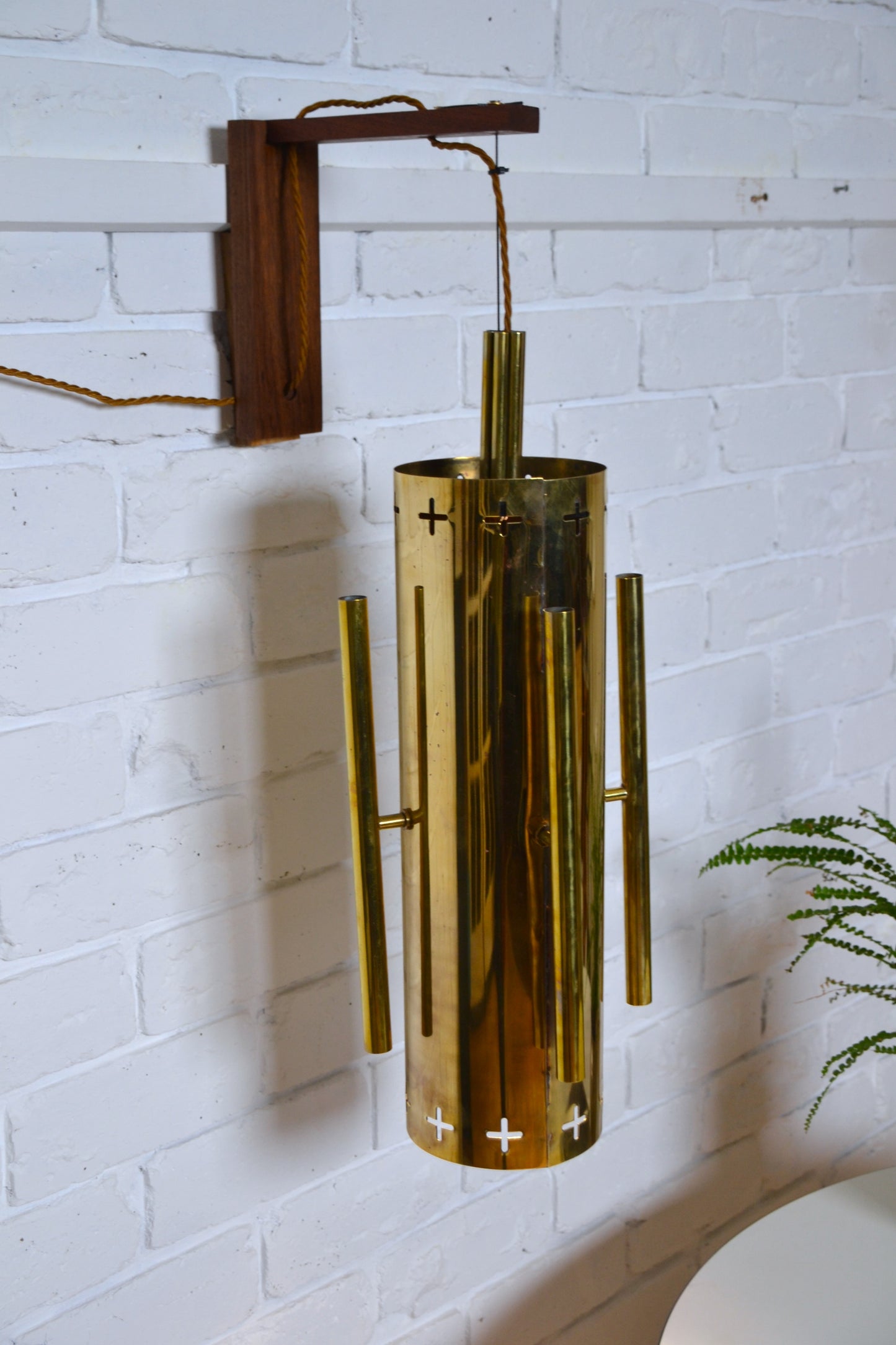 Mid century Gothic revival Church architectural brass wall light